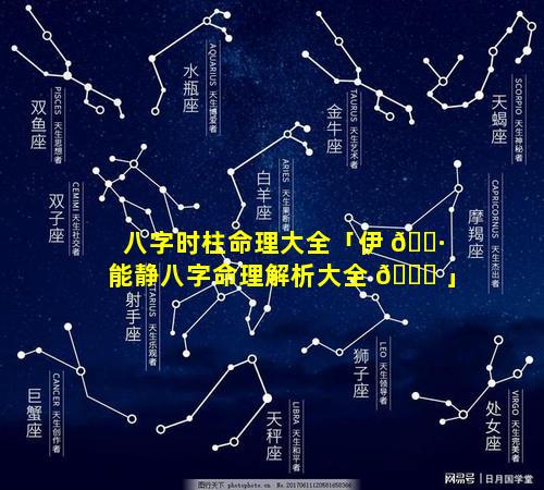 八字时柱命理大全「伊 🌷 能静八字命理解析大全 🍀 」